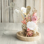 Prezenty, Podziękowania dla Rodziców Kompozycje Kwiatowe / Flowerboxy Podziękowania dla Rodziców flowerbox z suszonych kwiatów, Wieczna róża Podziękowanie od Młodej Pary kwiaty w szklanej kopule, pomysł na prezent dla Rodziców lub Mamy6