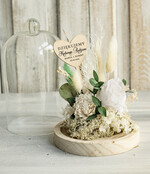 Prezenty, Podziękowania dla Rodziców Kompozycje Kwiatowe / Flowerboxy Personalizowane podziękowania dla Rodziców flowerbox z suszonych kwiatów, Wieczna róża Podziękowanie od Młodej pary w szklanej kopule, pomysł na prezent Rodzicom lub Mamie 3