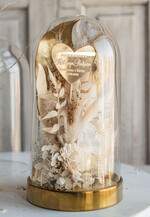 Prezenty, Podziękowania dla Rodziców Kompozycje Kwiatowe / Flowerboxy podziękowanie dla Rodziców na weselu, kwiaty dla Rodziców na prezent, suszone kwiaty w szkle, biała wieczna róża, prezent dla Rodziców kwiaty w szklanej kopule5