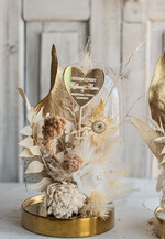 Prezenty, Podziękowania dla Rodziców Kompozycje Kwiatowe / Flowerboxy podziękowanie dla Rodziców na weselu, kwiaty dla Rodziców na prezent, suszone kwiaty w szkle, biała wieczna róża, prezent dla Rodziców kwiaty w szklanej kopule10