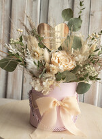 Prezenty, Podziękowania dla Rodziców Kompozycje Kwiatowe / Flowerboxy flowerbox z wieczną róża, prezent dla mamy i taty na wesele, kompozycja z kwiatów suszonych pomysł na prezent dla rodziców, wieczne róże, flower box dla rodziców6