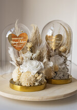 Prezenty, Podziękowania dla Rodziców Kompozycje Kwiatowe / Flowerboxy ślubne podziekowania dla rodzicow prezent dla mamy i taty na wesele kwiaty w kopule kompozycja z kwiatów suszonych pomysł na prezent dla rodziców, wieczne róże19