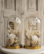 Prezenty, Podziękowania dla Rodziców Kompozycje Kwiatowe / Flowerboxy ślubne podziekowania dla rodzicow prezent dla mamy i taty na wesele kwiaty w kopule kompozycja z kwiatów suszonych pomysł na prezent dla rodziców, wieczne róże17