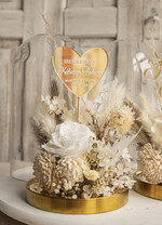 Prezenty, Podziękowania dla Rodziców Kompozycje Kwiatowe / Flowerboxy ślubne podziekowania dla rodzicow prezent dla mamy i taty na wesele kwiaty w kopule kompozycja z kwiatów suszonych pomysł na prezent dla rodziców, wieczne róże6