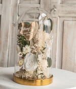 Prezenty dla Mamy kwiaty flowerboxy wieczna róża w szklanej kopule, prezent dla mamy flowerbox z suszonych kwiatów, suszone kwiaty w szkle, kompozycja kwiatowa w kopułce ze szkła5