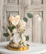Prezenty dla Mamy flowerboxy, box ze słodyczami  wieczna róża w szklanej kopule, prezent dla mamy flowerbox z suszonych kwiatów, suszone kwiaty w szkle, kompozycja kwiatowa w kopułce ze szkła4