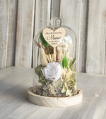 Prezenty dla Mamy kwiaty flowerboxy kompozycja kwiatowa w szklanej kopule, prezent dla mamy flowerbox z suszonych kwiatów, suszone kwiaty w szkle, prezent na dzień mamy kwiaty1