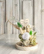 Prezenty dla Mamy flowerboxy, box ze słodyczami  kompozycja kwiatowa w szklanej kopule, prezent dla mamy flowerbox z suszonych kwiatów, suszone kwiaty w szkle, prezent na dzień mamy kwiaty2