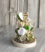 Prezenty dla Mamy flowerboxy, box ze słodyczami  kompozycja kwiatowa w szklanej kopule, prezent dla mamy flowerbox z suszonych kwiatów, suszone kwiaty w szkle, prezent na dzień mamy kwiaty7
