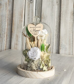 Prezenty dla Mamy flowerboxy, box ze słodyczami  kompozycja kwiatowa w szklanej kopule, prezent dla mamy flowerbox z suszonych kwiatów, suszone kwiaty w szkle, prezent na dzień mamy kwiaty9