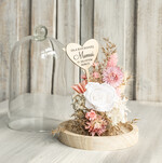 Prezenty dla Mamy flowerboxy, box ze słodyczami  wieczna róża w szklanej kopule, prezent dla mamy flowerbox z suszonych kwiatów, suszone kwiaty w szkle, kompozycja kwiatowa w kopułce ze szkła 6