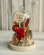 Prezenty dla Mamy kwiaty flowerboxy kompozycja kwiatowa w szklanej kopule, prezent dla mamy flowerbox z suszonych kwiatów, suszone kwiaty w szkle, prezent na dzień mamy kwiaty3