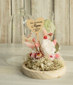 Prezenty dla Mamy kwiaty flowerboxy kompozycja kwiatowa w szklanej kopule, prezent dla mamy flowerbox z suszonych kwiatów, suszone kwiaty w szkle, prezent na dzień mamy kwiaty7