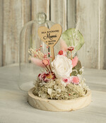 Prezenty dla Mamy kwiaty flowerboxy kompozycja kwiatowa w szklanej kopule, prezent dla mamy flowerbox z suszonych kwiatów, suszone kwiaty w szkle, prezent na dzień mamy kwiaty6