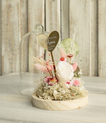 Prezenty dla Mamy kwiaty flowerboxy kompozycja kwiatowa w szklanej kopule, prezent dla mamy flowerbox z suszonych kwiatów, suszone kwiaty w szkle, prezent na dzień mamy kwiaty2