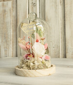 Prezenty dla Mamy kwiaty flowerboxy kompozycja kwiatowa w szklanej kopule, prezent dla mamy flowerbox z suszonych kwiatów, suszone kwiaty w szkle, prezent na dzień mamy kwiaty1