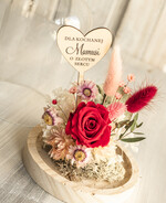Prezenty dla Mamy kwiaty flowerboxy kompozycja kwiatowa w szklanej kopule, prezent dla mamy flowerbox z suszonych kwiatów, suszone kwiaty w szkle, prezent na dzień mamy kwiaty6