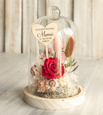 Prezenty dla Mamy flowerboxy, box ze słodyczami  kompozycja kwiatowa w szklanej kopule, prezent dla mamy flowerbox z suszonych kwiatów, suszone kwiaty w szkle, prezent na dzień mamy kwiaty5