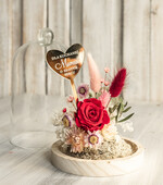 Prezenty dla Mamy flowerboxy, box ze słodyczami  kompozycja kwiatowa w szklanej kopule, prezent dla mamy flowerbox z suszonych kwiatów, suszone kwiaty w szkle, prezent na dzień mamy kwiaty0