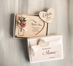 Prezenty dla Mamy kwiaty flowerboxy drewniana tabliczka z życzeniami na dzień Mamy prezent dla Mamy z okazji dnia Matki, kwiaty prezent dla mamy, kompozycja z suszonych kwiatów pomysł na prezent dla mamy2