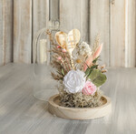 Prezenty dla Mamy flowerboxy, box ze słodyczami  wieczna róża w szklanej kopule, prezent dla mamy flowerbox z suszonych kwiatów, suszone kwiaty w szkle, kompozycja kwiatowa w kopułce ze szkła6