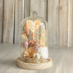 Prezenty dla Mamy kwiaty flowerboxy kompozycja kwiatowa w szklanej kopule, prezent dla mamy flowerbox z suszonych kwiatów, suszone kwiaty w szkle, prezent na dzień mamy kwiaty8