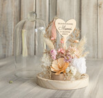 Prezenty dla Mamy flowerboxy, box ze słodyczami  kompozycja kwiatowa w szklanej kopule, prezent dla mamy flowerbox z suszonych kwiatów, suszone kwiaty w szkle, prezent na dzień mamy kwiaty2