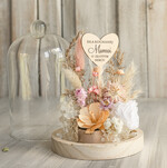 Prezenty dla Mamy flowerboxy, box ze słodyczami  kompozycja kwiatowa w szklanej kopule, prezent dla mamy flowerbox z suszonych kwiatów, suszone kwiaty w szkle, prezent na dzień mamy kwiaty5