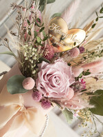Prezenty dla Mamy flowerboxy, box ze słodyczami  pomysł na prezent na dzień mamy, kwiaty dla mamy, wieczna róża dla mamy, zielono różowy bukiet dla mamy z suszonych kiatów8