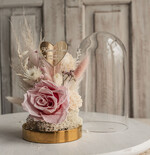 Prezenty dla Mamy kwiaty flowerboxy pomysł na prezent dla Mamy na urodziny kwiaty w szklanej kopule, prezent na dzień Mamy suszone kwiaty w szkle, szklana kopuła z wieczną różą6