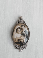 Medalion do bukietu ślubnego medalik Medalion ślubny do bukietu zdjęcie portret na pamiątkę wisiorek, Medalion do bukietu ślubnego ze zdjęciem2