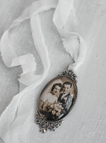 Medalion do bukietu ślubnego medalik Medalion ślubny do bukietu zdjęcie portret na pamiątkę wisiorek, Medalion do bukietu ślubnego ze zdjęciem1