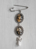 Medalion do bukietu ślubnego medalik podwójny Medalion ślubny do bukietu zdjęcie portret na pamiątkę wisiorek, Medalion do bukietu ślubnego ze zdjęciem0