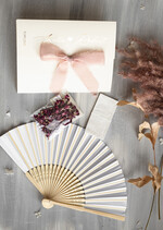 Dekoracje Sali weselnej/Dodatki do Zdjęć Zestaw na ślub w plenerze Złoty Zestaw na ślub w plenerze - wachlarz chusteczki i płatkowe konfetti- weselna linia czasu - timeline - prezent dla gości8