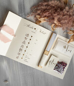 Dekoracje Sali weselnej/Dodatki do Zdjęć Zestaw na ślub w plenerze Złoty Zestaw na ślub w plenerze - wachlarz chusteczki i płatkowe konfetti- weselna linia czasu - timeline - prezent dla gości0