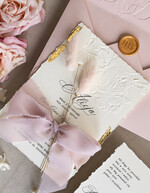 Zaproszenia na Komunię  dziewczynka  Różowe zaproszenia komunijne z dmuszkiem dla dziewczynki, zaproszenia na komunię ze wstążką, złote zaproszenia na komunię, zaproszenia na Pierwszą Komunię7