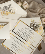 Zaproszenia na Komunię dla Dziewczynki dziewczynka  Nowoczesne zaproszenia na Komunię, Złote Zaproszenia na Komunię dla dziewczynki, Eleganckie zaproszenia Komunijne ze złotymi literami15