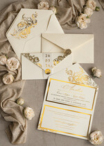 Zaproszenia na Komunię  dziewczynka  Nowoczesne zaproszenia na Komunię, Złote Zaproszenia na Komunię dla dziewczynki, Eleganckie zaproszenia Komunijne ze złotymi literami2