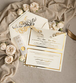 Zaproszenia na Komunię  dziewczynka  Nowoczesne zaproszenia na Komunię, Złote Zaproszenia na Komunię dla dziewczynki, Eleganckie zaproszenia Komunijne ze złotymi literami6