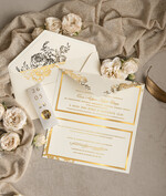 Zaproszenia na Komunię  dziewczynka  Nowoczesne zaproszenia na Komunię, Złote Zaproszenia na Komunię dla dziewczynki, Eleganckie zaproszenia Komunijne ze złotymi literami7