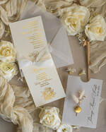 Zaproszenia na Komunię  dziewczynka  Eleganckie zaproszenia komunijne dla dziewczynki, zaproszenia na komunię z kwiatami, złote zaproszenia na komunię, zaproszenia na Pierwszą Komunię5