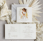 Zaproszenia na Komunię  dziewczynka  personalizowane zaproszenia Komunijne Eleganckie zaproszenia komunijne dla dziewczynki, proste zaproszenie na komunię Swiętą, zaproszenia na Pierwszą Komunie Świętą 0