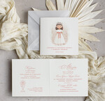 Zaproszenia na Komunię  dziewczynka  delikatne zaproszenia Komunijne Eleganckie zaproszenia komunijne dla dziewczynki, proste zaproszenie na komunię Swiętą, zaproszenia na komunię z personalizacją 2