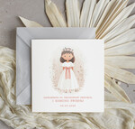 Zaproszenia na Komunię  dziewczynka  delikatne zaproszenia Komunijne Eleganckie zaproszenia komunijne dla dziewczynki, proste zaproszenie na komunię Swiętą, zaproszenia na komunię z personalizacją 0