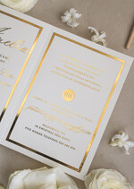 Zaproszenia na Komunię  dziewczynka  Nowoczesne zaproszenia na Komunię, Złote Zaproszenia na Komunię dla dziewczynki, Eleganckie zaproszenia Komunijne ze złotymi literami4