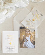 Zaproszenia na Komunię  dziewczynka  proste nowoczesne zaroszenia na komunię, komunijne ze zdjeciem kalkowe 0