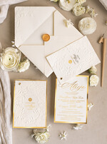 Zaproszenia na Komunię  dziewczynka  Oryginalne zaproszenia na Komunię, Tłoczone zaproszenia na Komunię, Złote Zaproszenia na Komunię dla dziewczynki, Eleganckie zaproszenia Komunijne ze złotymi literami6