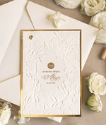 Zaproszenia na Komunię  dziewczynka  Oryginalne zaproszenia na Komunię, Tłoczone zaproszenia na Komunię, Złote Zaproszenia na Komunię dla dziewczynki, Eleganckie zaproszenia Komunijne ze złotymi literami8