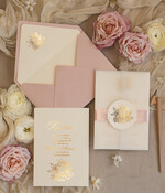 Zaproszenia na Komunię  dziewczynka  różowe delikatne zaproszenie Komunijne, eleganckie zaproszenia na Komunię , Złote Zaproszenia na Komunię dla dziewczynki, zaproszenia Komunijne ze złotymi literami5