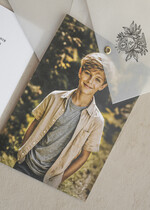 Zaproszenia na Komunię  chłopiec zaproszenia na Komunię ze zdjęciem  Kalkowe Zaproszenia komunijne personalizowane5